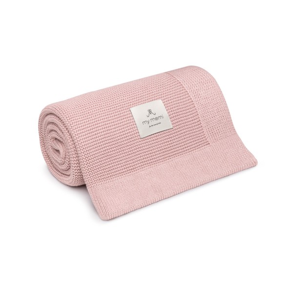 Bambusowy kocyk powder pink 80x100 - classic