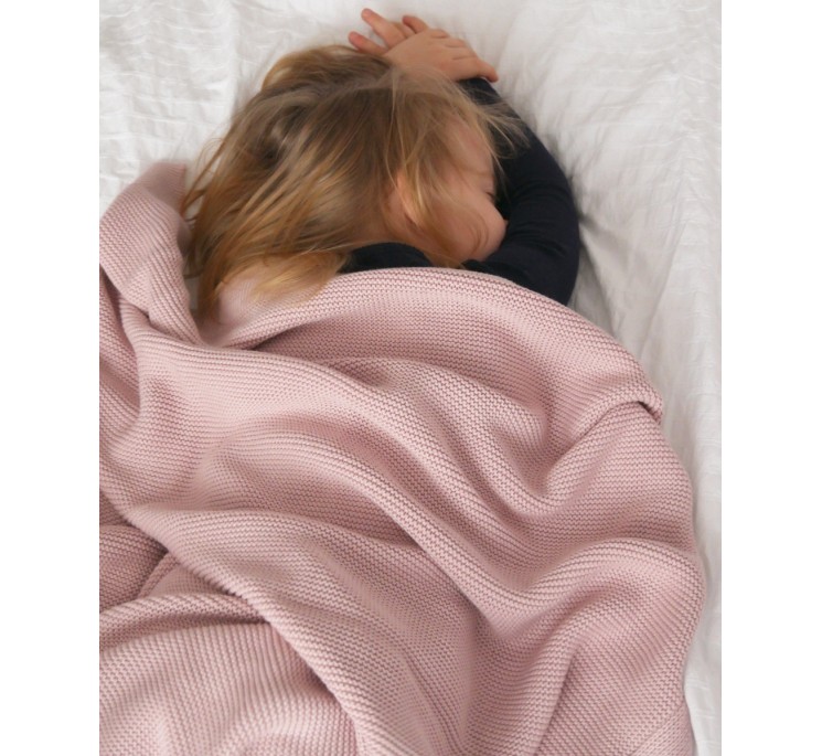 Bambusowy kocyk powder pink 80x100 - classic