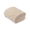 Ciepły kocyk ze 100% wełny merino warm beige Wave - premium collection
