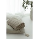 Babydecke aus 100% Merinowolle Warm Beige Lines - Premium Collection - MY MEMI