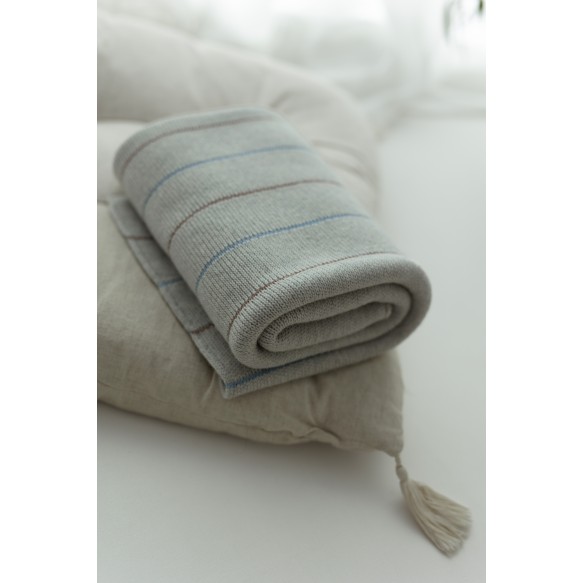 Babydecke aus 100% Merinowolle Light Grey Lines - Premium Collection - MY MEMI