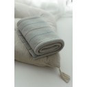Kocyk ze 100% wełny merino light grey Lines - premium collection - MY MEMI
