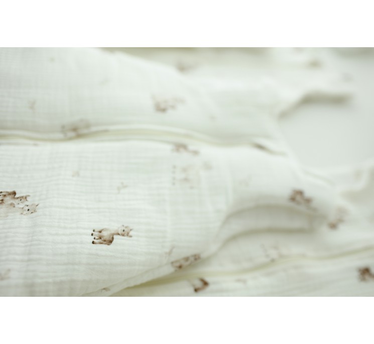 Bio Baumwolle Musselin Babyschlafsack 0 - 5 Monate 1.0 TOG - alpacas - MY MEMI