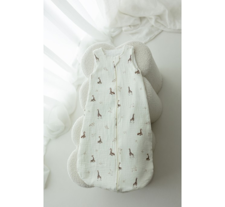 Bio Baumwolle Musselin Babyschlafsack 5 - 18 Monate 1.0 TOG - giraffes - MY MEMI