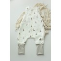 Organic cotton muslin baby sleeping bag with legs 1 - 3 years 1.0 TOG - giraffes - MY MEMI