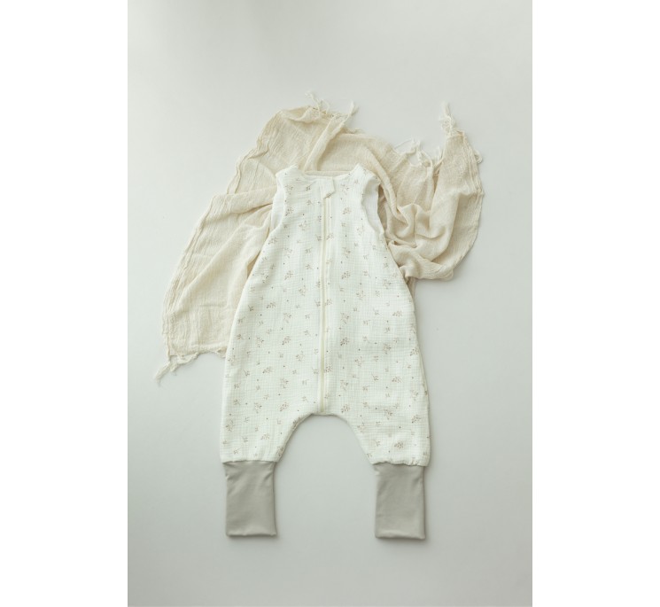 Bio Baumwolle Musselin Babyschlafsack mit Beinen 1 - 3 Jahre 1.0 TOG - twigs - MY MEMI