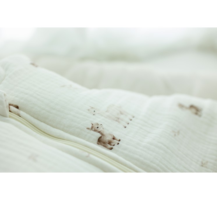 Bio Baumwolle Musselin Babyschlafsack 0 - 5 Monate 2.5 TOG - alpacas - MY MEMI