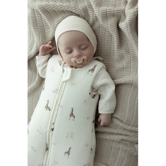 Śpiworek z organicznego muślinu 0 - 5 mies. 2.5 TOG - giraffes - MY MEMI