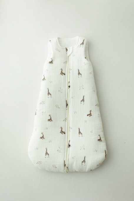 Śpiworek z organicznego muślinu 5 - 18 mies. 2.5 TOG - giraffes - MY MEMI 2