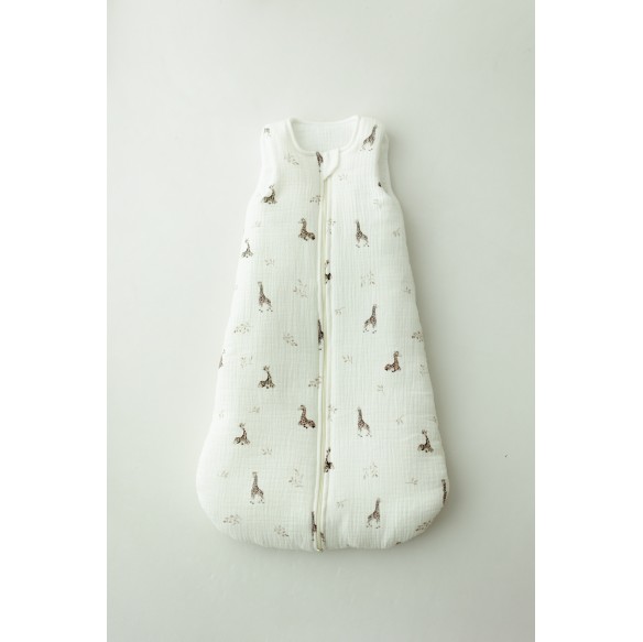 Śpiworek z organicznego muślinu 5 - 18 mies. 2.5 TOG - giraffes - MY MEMI