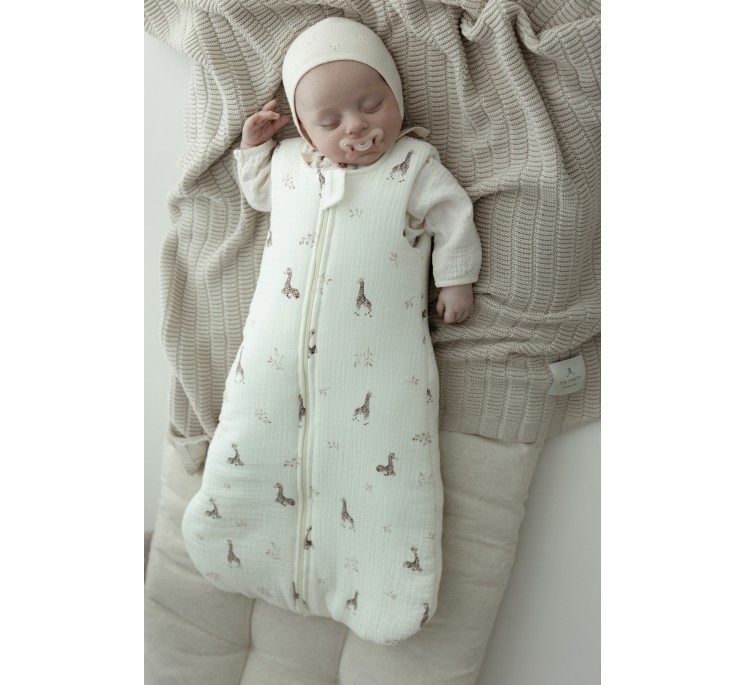 Bio Baumwolle Musselin Babyschlafsack 5 - 18 Monate 2.5 TOG - giraffes - MY MEMI