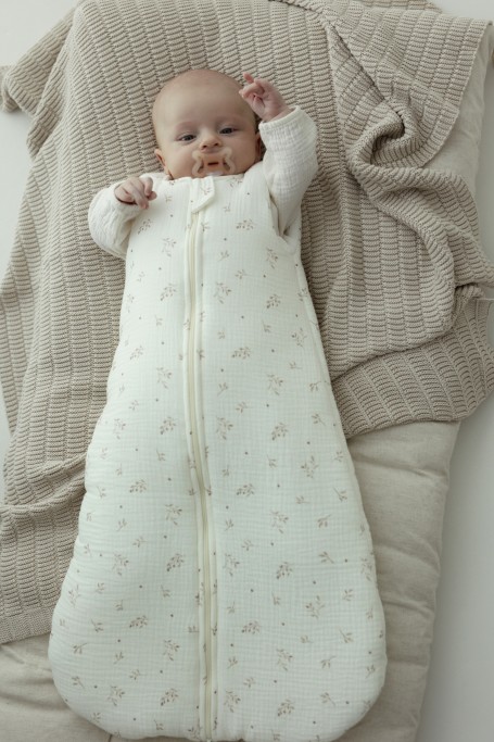 Bio Baumwolle Musselin Babyschlafsack 5 - 18 Monate 2.5 TOG - twigs - MY MEMI 2
