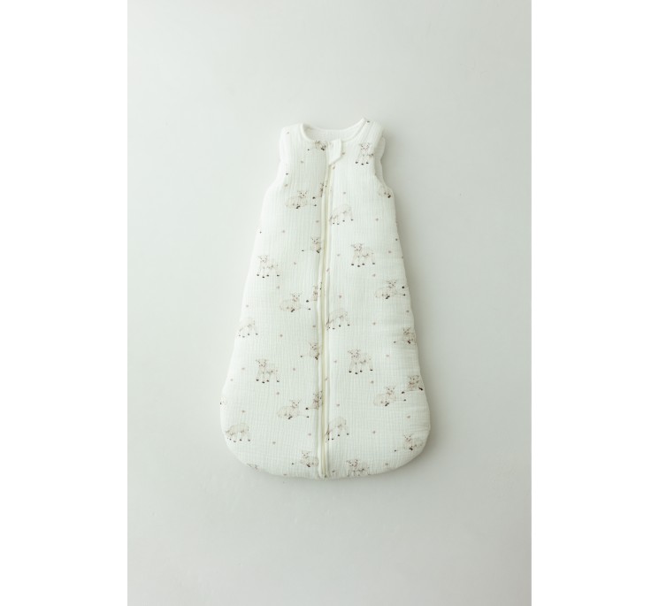 Śpiworek z organicznego muślinu 5 - 18 mies. 2.5 TOG - little sheeps - MY MEMI