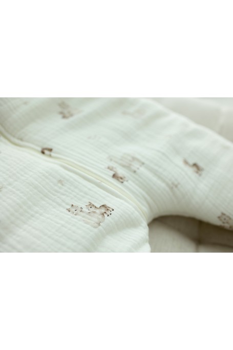 Śpiworek z organicznego muślinu z nogawkami 1 - 3 lata 2.5 TOG - alpacas - MY MEMI 2