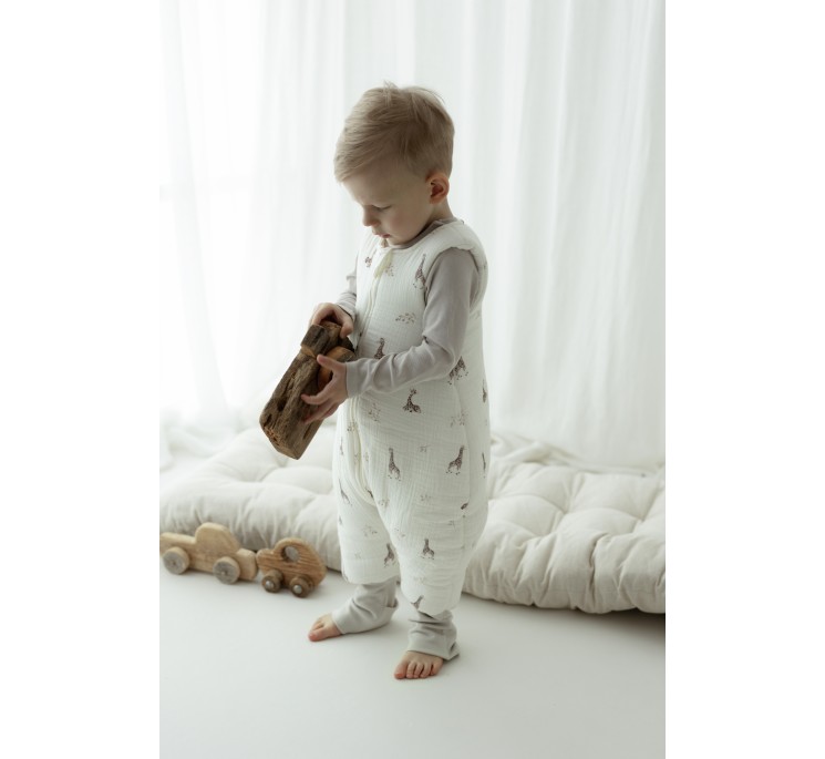 Bio Baumwolle Musselin Babyschlafsack mit Beinen 1 - 3 Jahre 2.5 TOG - alpacas - MY MEMI