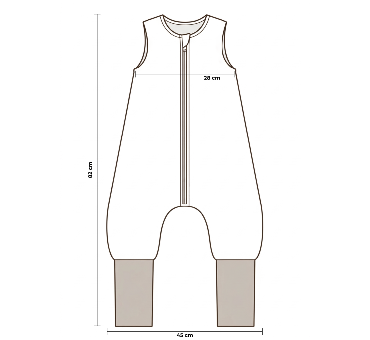 Bio Baumwolle Musselin Babyschlafsack mit Beinen 1 - 3 Jahre 2.5 TOG - alpacas - MY MEMI