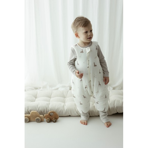 Śpiworek z organicznego muślinu z nogawkami 1 - 3 lata 2.5 TOG - twigs - MY MEMI