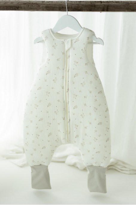 Śpiworek z organicznego muślinu z nogawkami 1 - 3 lata 2.5 TOG - twigs - MY MEMI