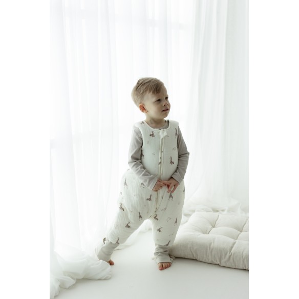Śpiworek z organicznego muślinu z nogawkami 1 - 3 lata 2.5 TOG - twigs - MY MEMI
