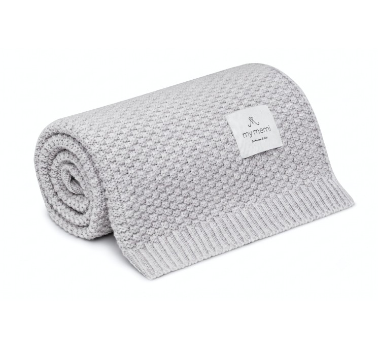 Babydecke aus 100% Merinowolle Grey (Grau) – Premium Collection MY MEMI