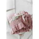 Bamboo blanket with a frill 85x105 powder pink MY MEMI