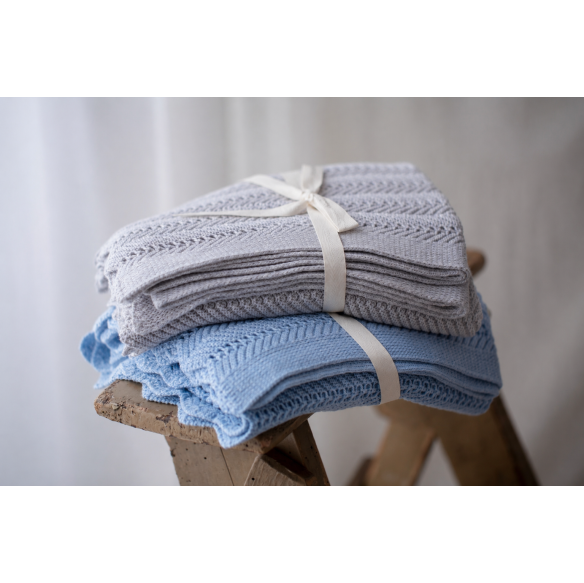 Bambusowy kocyk baby blue 80x100 - feather - MY MEMI