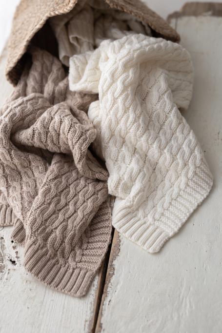 Warme Babydecke aus 100% Merinowolle Warm Beige –  Premium Collection - MY MEMI