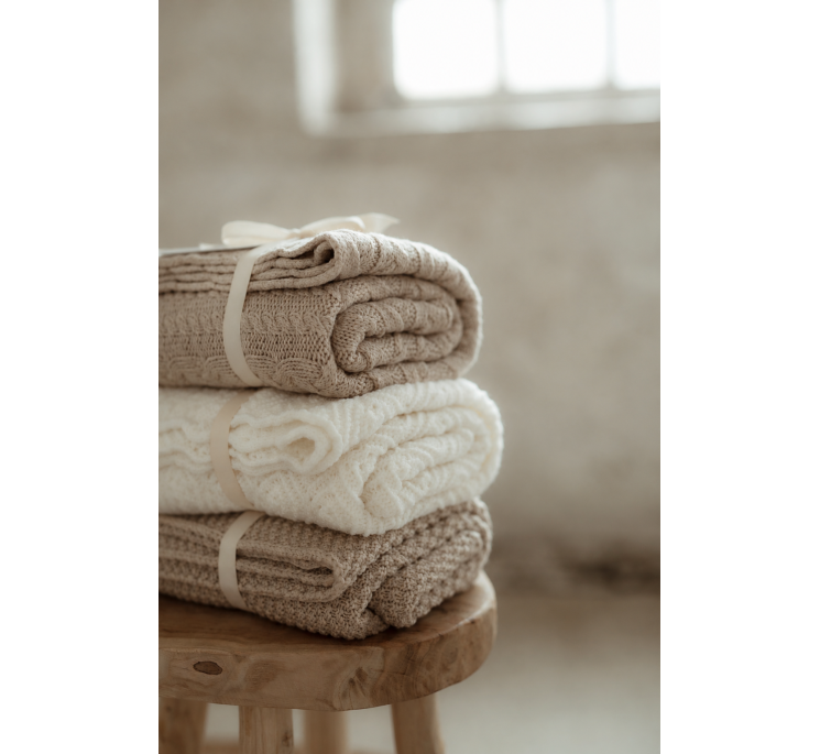 Merino Wool Blanket Grey | Woollen Baby Blankets | Wollen Accessories