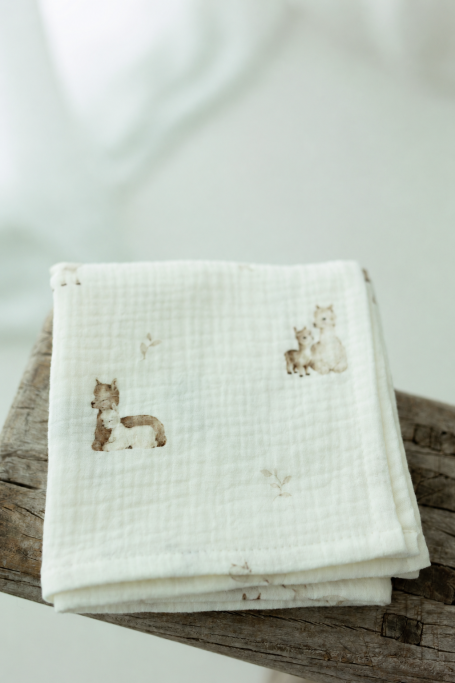 4-pak pieluszek muślinowych z bawełny organicznej 35x35 - alpacas - MY MEMI 2