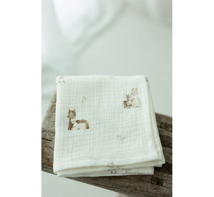 4-pak pieluszek muślinowych z bawełny organicznej 35x35 - alpacas - MY MEMI