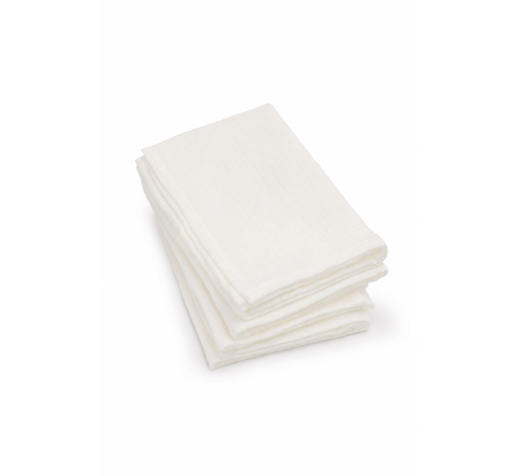 4-pak pieluszek muślinowych z bawełny organicznej 35x35 - cream - MY MEMI