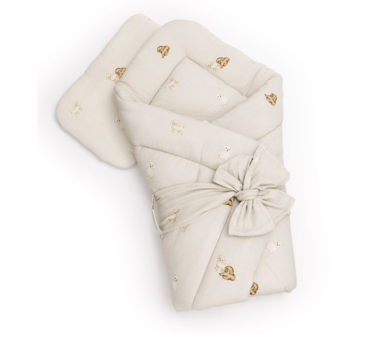 2w1 rożek/pościel z organicznego muślinu - cavapoo - MY MEMI