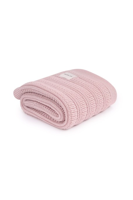 Koc ze 100% wełny merino powder pink Fjord - premium collection - MY MEMI