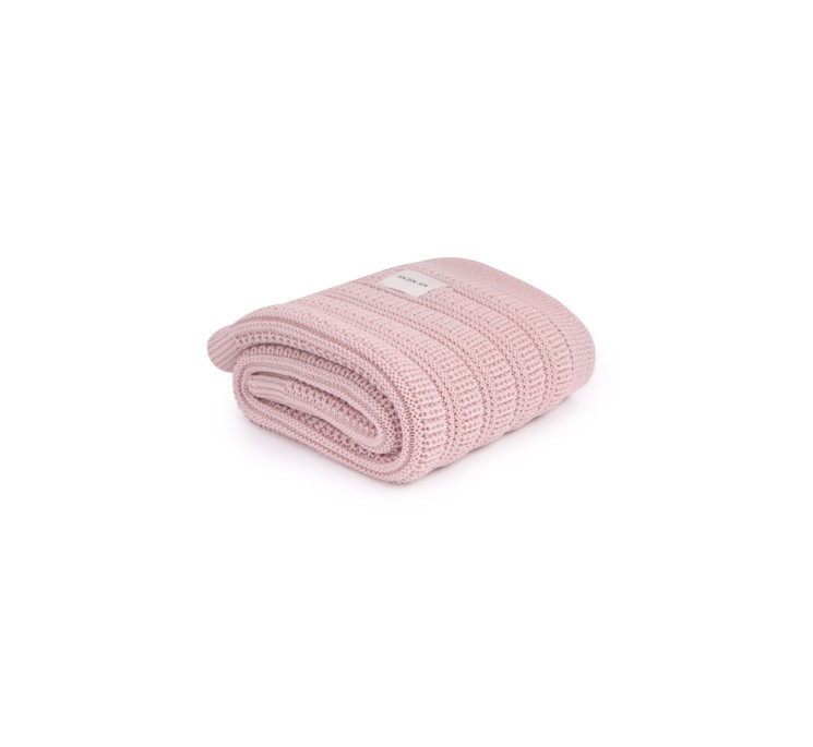Koc ze 100% wełny merino powder pink Fjord - premium collection