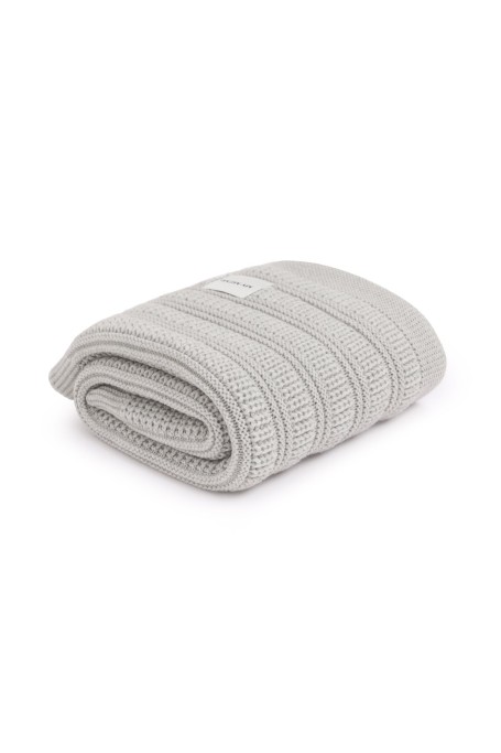 Koc ze 100% wełny merino light grey Fjord - premium collection - MY MEMI
