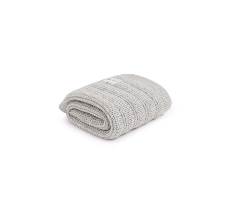 Koc ze 100% wełny merino light grey Fjord - premium collection