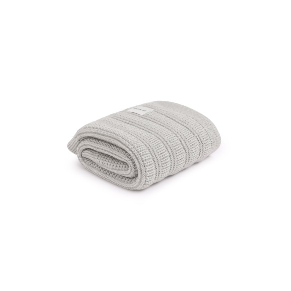 Koc ze 100% wełny merino light grey Fjord - premium collection - MY MEMI