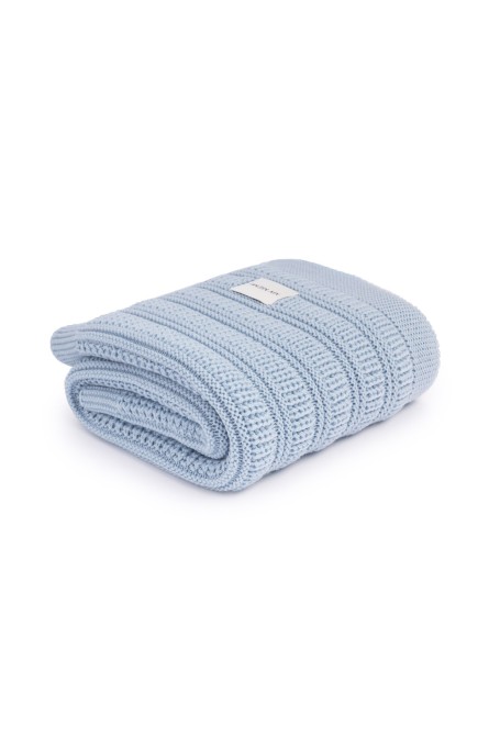Koc ze 100% wełny merino baby blue Fjord - premium collection