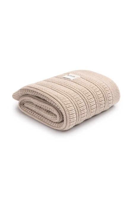 Koc ze 100% wełny merino warm beige Fjord - premium collection - MY MEMI 2
