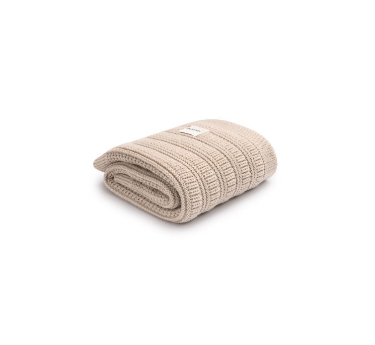 Koc ze 100% wełny merino warm beige Fjord - premium collection - MY MEMI
