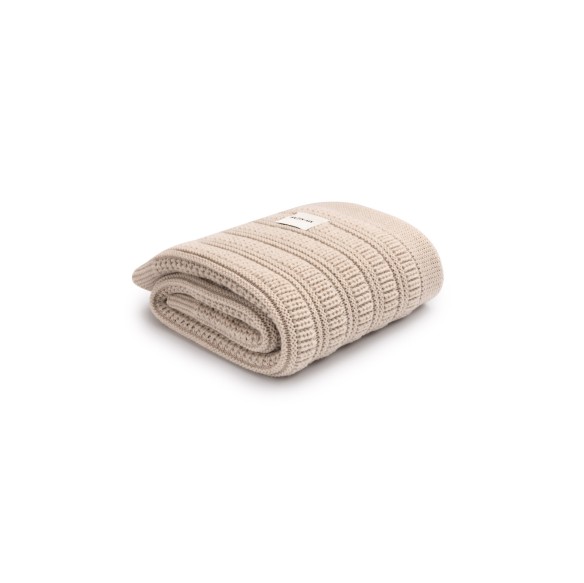 Koc ze 100% wełny merino warm beige Fjord - premium collection - MY MEMI