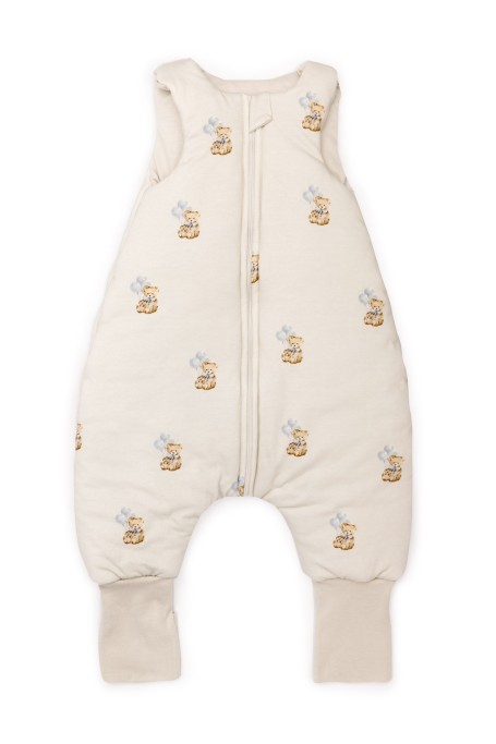Śpiworek z bawełny organicznej z nogawkami 1 - 3 lata 2.5 TOG - teddy