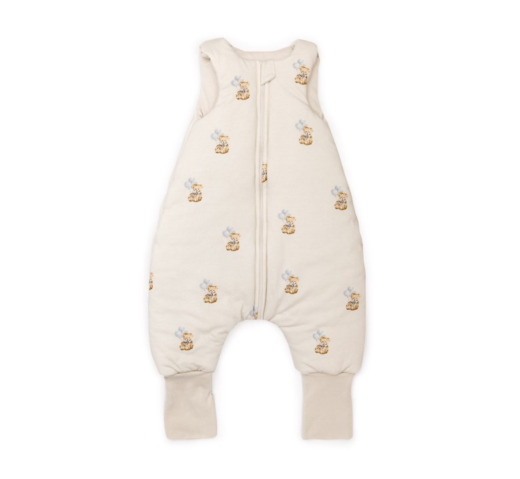 Śpiworek z bawełny organicznej z nogawkami 1 - 3 lata 2.5 TOG - teddy