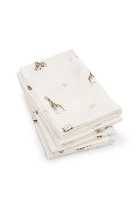4-pak pieluszek muślinowych z bawełny organicznej 35x35 - giraffes - MY MEMI