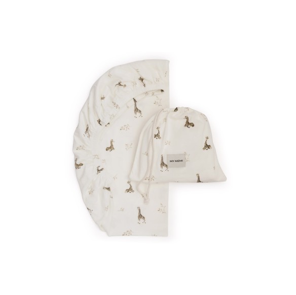 Prześcieradło z bawełny organicznej 60x120 - giraffes - MY MEMI
