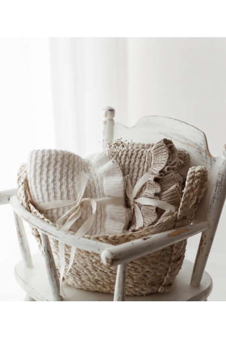 Bamboo blanket with a frill 85x105 cream MY MEMI