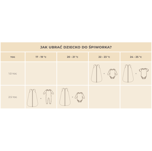 Śpiworek z bawełny organicznej 0 - 5 mies. 2.5 TOG - teddy - MY MEMI