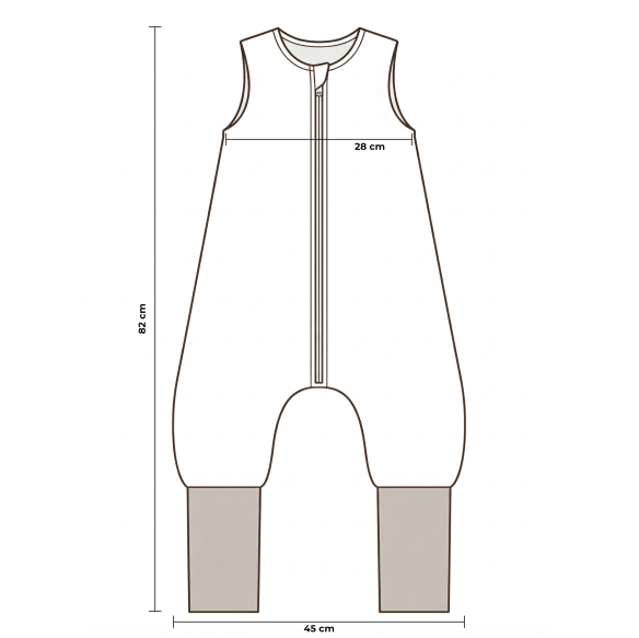Śpiworek z bawełny organicznej z nogawkami 1 - 3 lata 2.5 TOG - teddy - MY MEMI