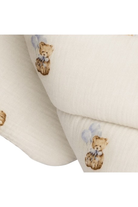 2w1 rożek/pościel z organicznego muślinu - teddy - MY MEMI 2