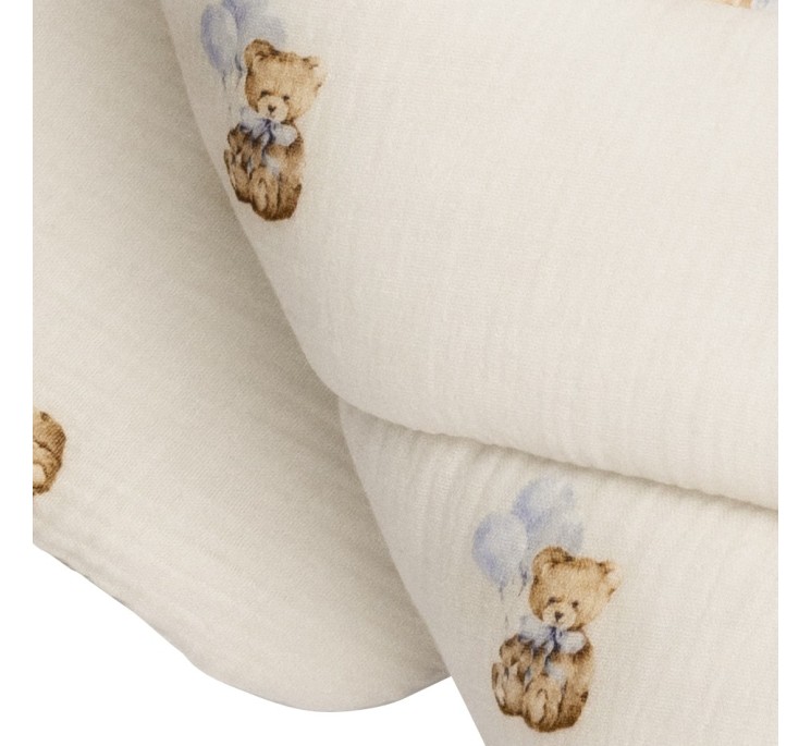 2w1 rożek/pościel z organicznego muślinu - teddy - MY MEMI